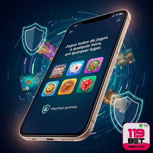 Jogador com smartphone acessando game de cassino no app mobile