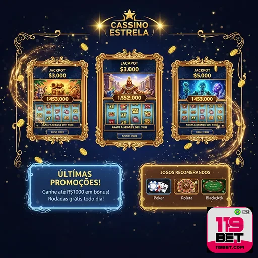 Imagem do site 119bet com foco na página inicial, destacando apostas e promoções disponíveis na 119bet.